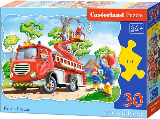 Puzzel 30 stukjes – redding van een kitten – Kitten