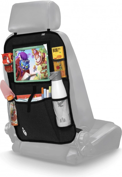 Organizer voor autostoel met tabletvak, zwart