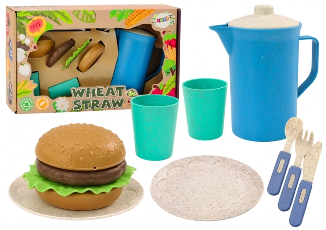 Kinder eetset met borden, mokken en kannetje