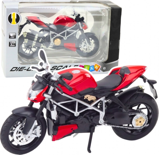 metalen sportmotor 1:12, rood met licht en geluid