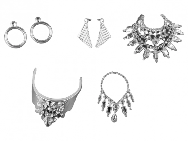 Pop met lang blond haar en accessoires