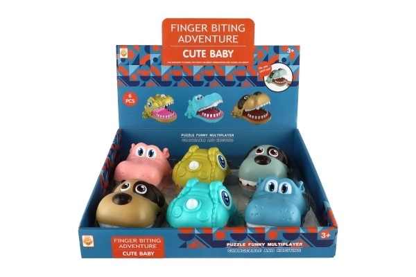 Spel reactievermogen bijtende vingers dier plastic 12x16cm verschillende soorten