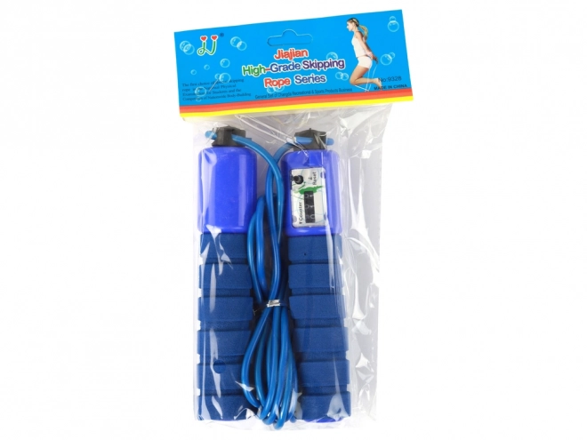 Blauw springtouw met teller 280 cm