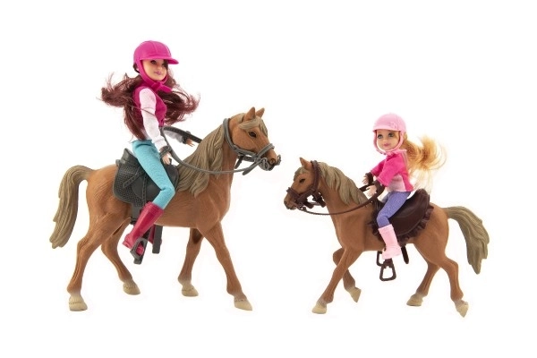 Paard 2st + pop Jockey 2st plastic in doos 44x26x12cm
