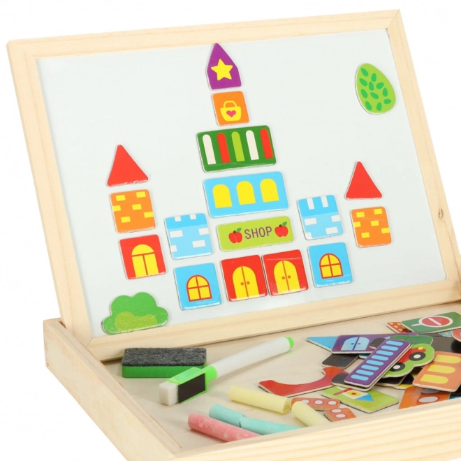 Houten magnetisch bord - stad