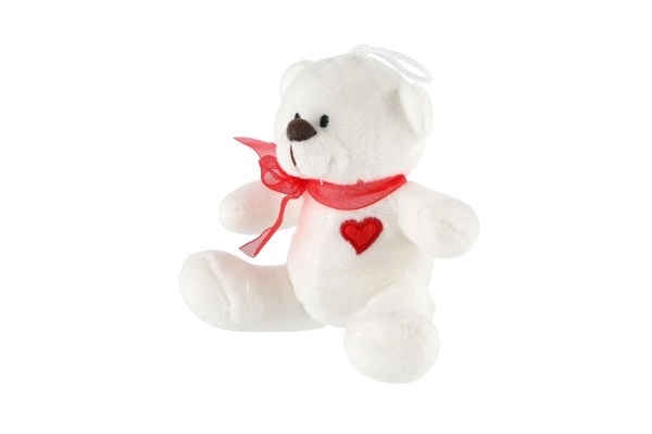 Pluche teddybeer met strik en hart 12 cm