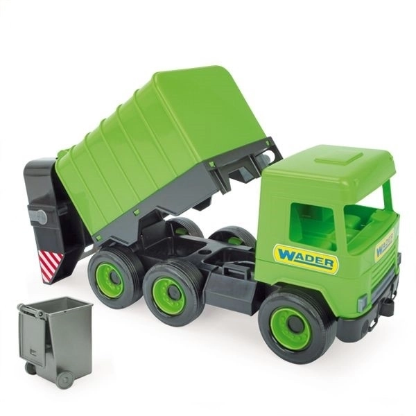 Wader Groene vuilniswagen in doos 42cm