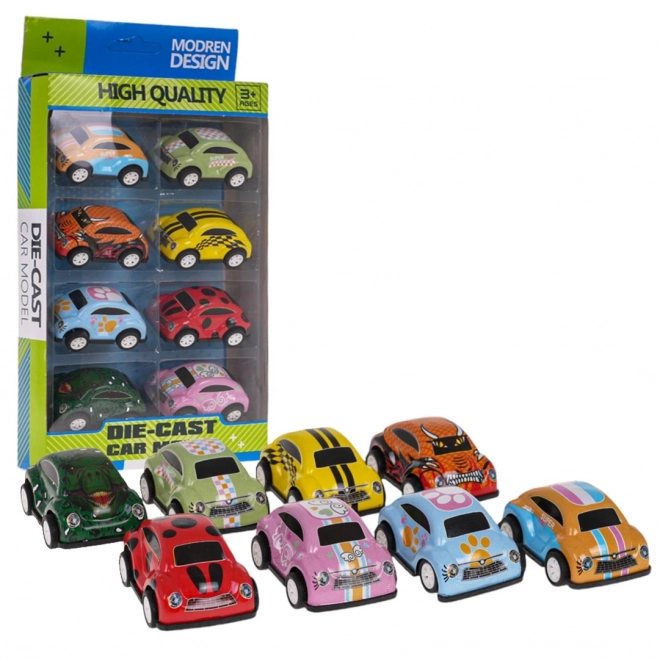Set van 8 aangedreven autootjes
