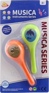 Maracas voor kinderen met diermotieven, 2 stuks