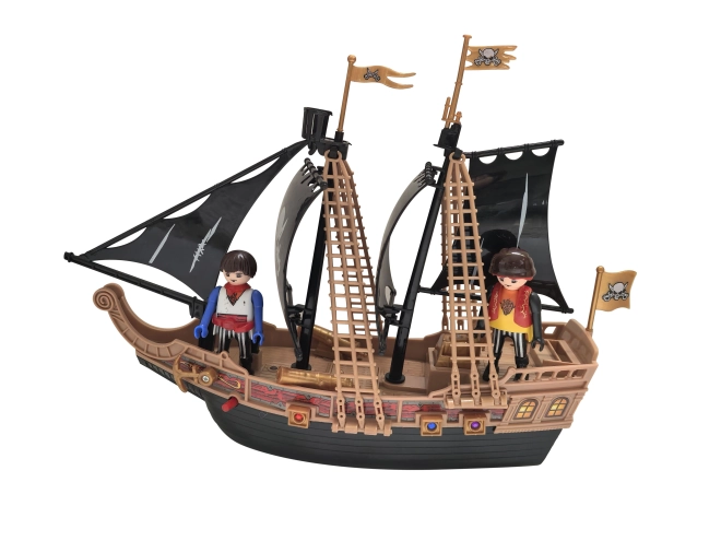 Piratenboot met figuren en effecten 30 cm