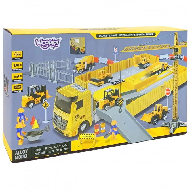 Woopie bouwset met vrachtwagen 6in1 met kraan en accessoires