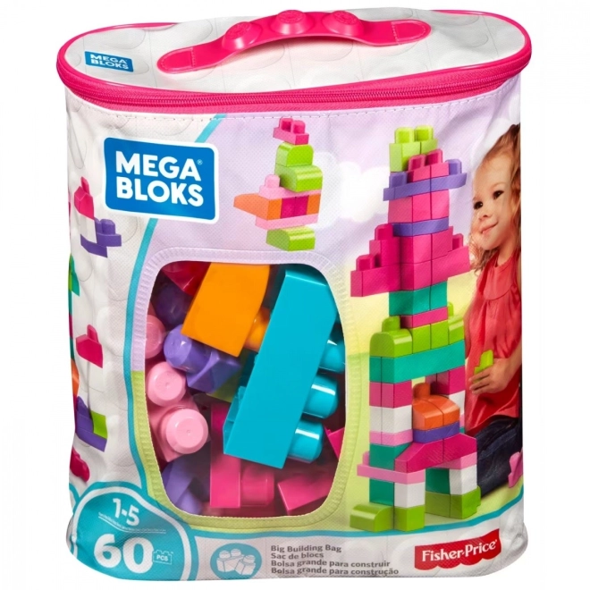 Blokken in plastic zak - roze kleur, 60 delen
