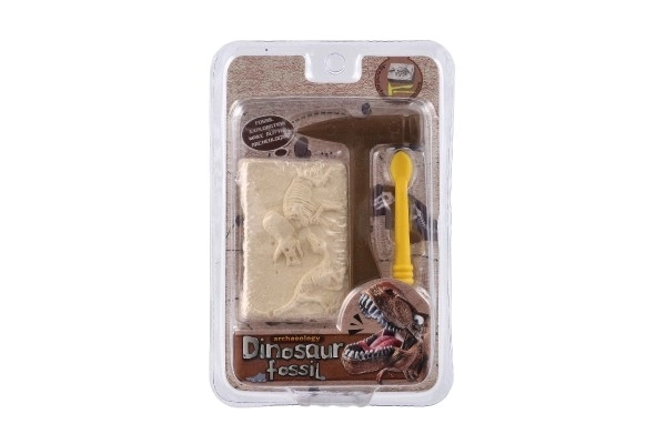 Kleine archeoloog dinosaurus fossiel plastic 2 kleuren in blister 12,5x19x5cm 12 stuks in doos