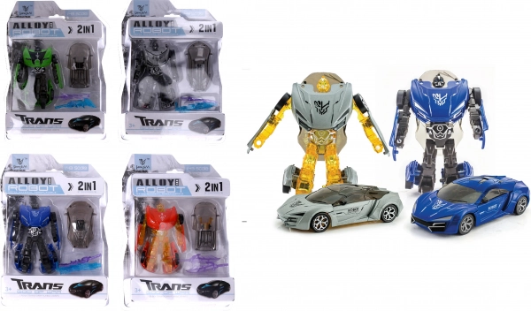 Autorobot van metaal 11 cm