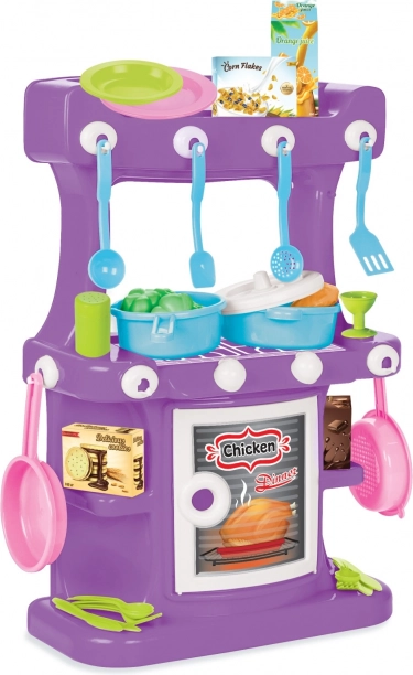 Paars keukensetje voor kinderen met accessoires