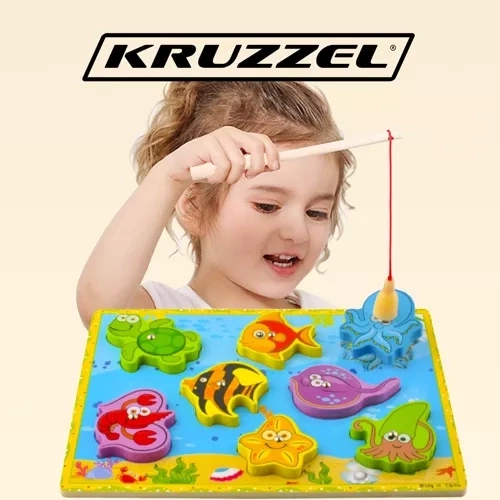 Houten magnetisch visspel