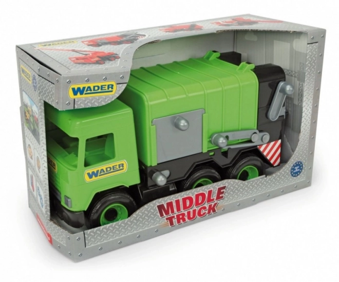 Wader Groene vuilniswagen in doos 42cm