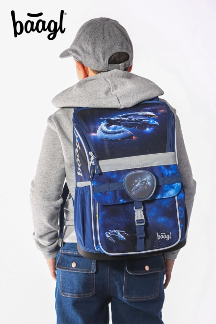 Schoolset Ruimteschip: rugzak, etui en zakje