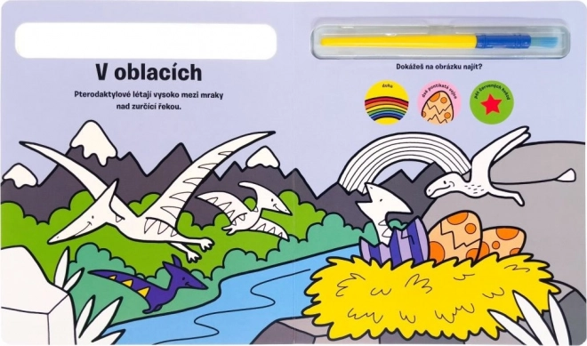 Kleur Mij In! Dinosauriërs - Boek Met Waterkleuring
