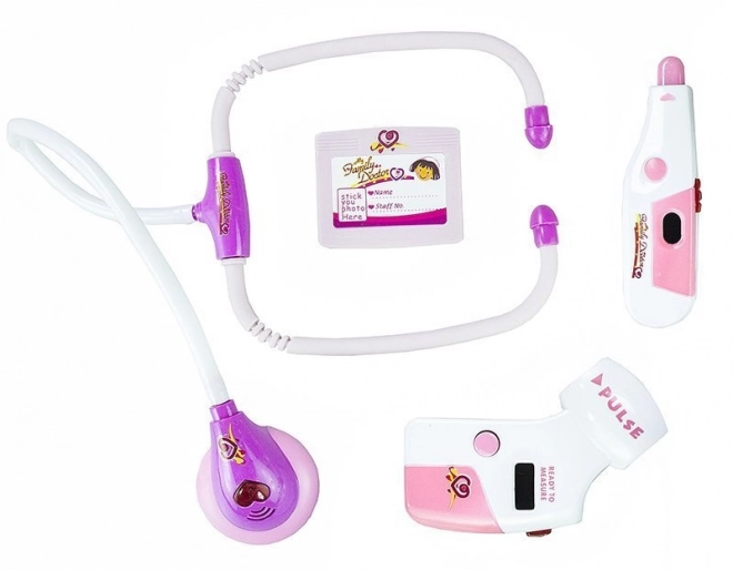 Roze stethoscoop Medische set in koffertje