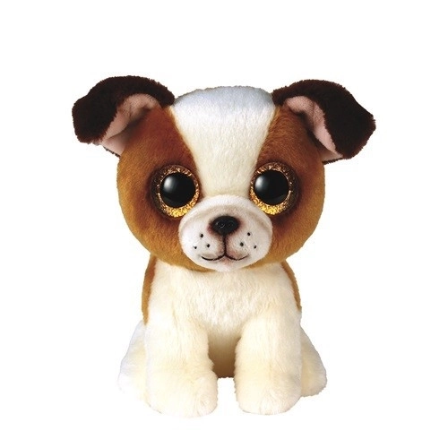 Pluchen hondje Hugo bruin-wit 15 cm