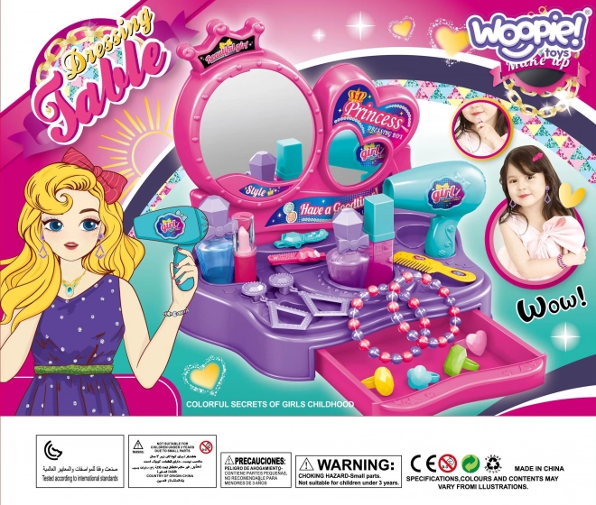 Kaptafel voor prinsessen Woopie - Schoonheidsstudio met 18 accessoires