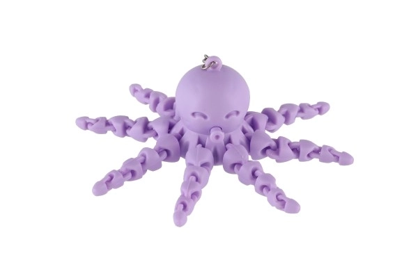 Octopus hanger plastic 9cm op batterijen met licht 6 kleuren 24 stuks in een doos