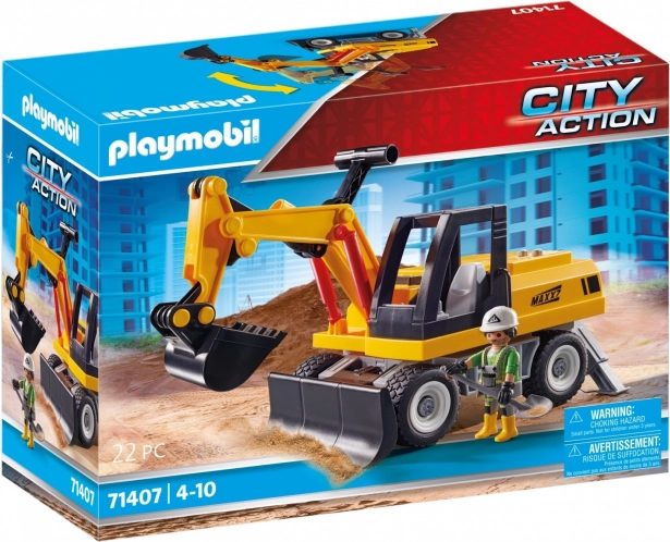 Bouwset met figuren City Action - graafmachine