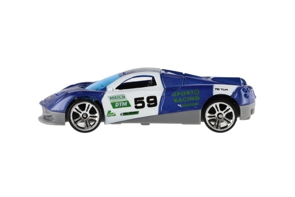 Auto sport 6st metalen/kunststof 8cm met vrije loop in doosje 10,5x27,5x4cm