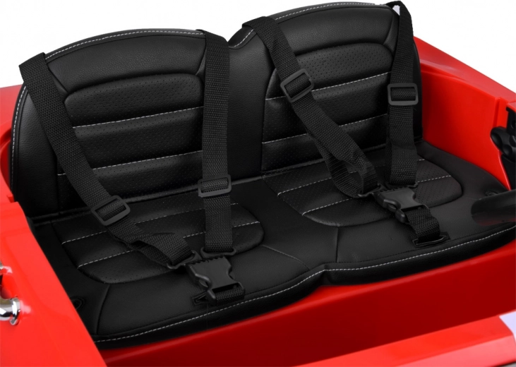 Twee zitplaatsen met gordels en bekleding van eco‑leer