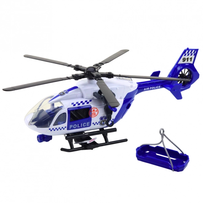 Politiehelikopter met lichten en geluiden