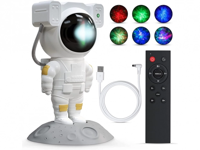 Sterrenprojector in de vorm van een astronaut met afstandsbediening