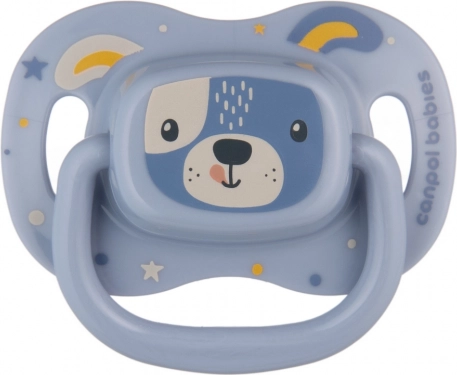 Siliconen symmetrische speen CANPOL babies Cute Animals 6–18 m, blauw