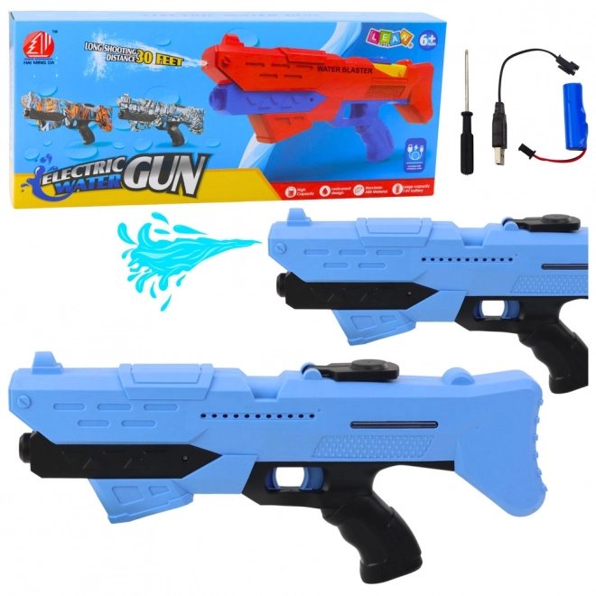 Elektrische waterpistool blauw met bereik van 10 meter