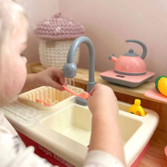 Spoelbak voor kinderen met stromend water - roze