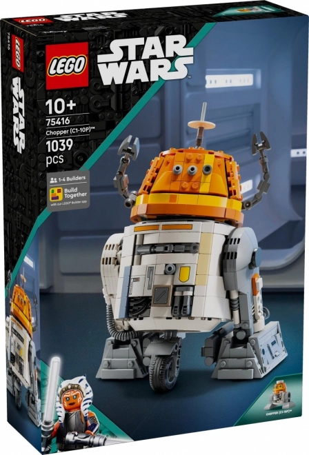 lego star wars chopper (c1-10p) – bouwbare astro-droid op display