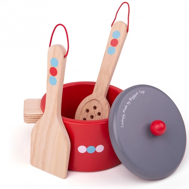 Bigjigs Toys Houten Servies Set met Stippen