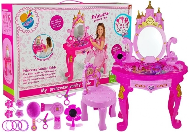 Kaptafel met krukje en accessoires