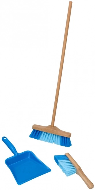 Goki Veegset met bezem 3-delig blauw