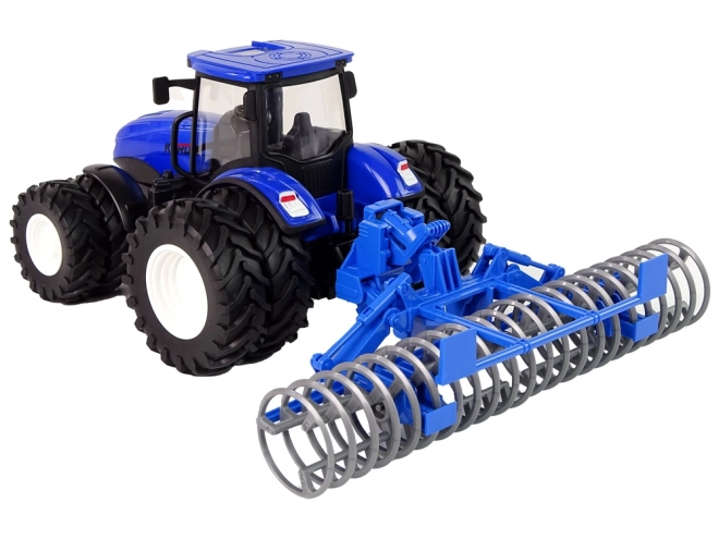 Afstandsbediende tractor 1:24 Blue Disc Aggregate Metaal