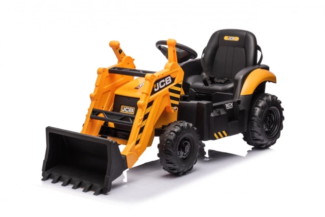 Kinder ritje op JCB Traktor met graafmachine