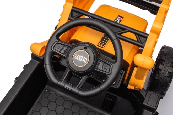 Kinder ritje op JCB Traktor met graafmachine