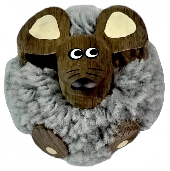 Dvĕdĕti Houten Magneet Groot Pompom Muis