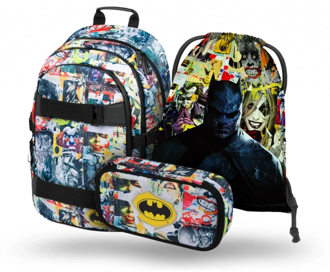 BAAGL 3 SET Skate Batman Comics: rugzak, etui, zak