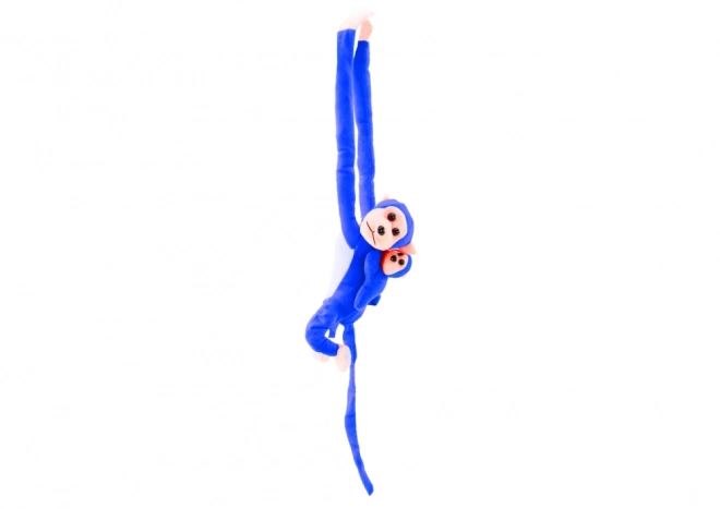 Pluchen aap met baby Blauw 90 cm