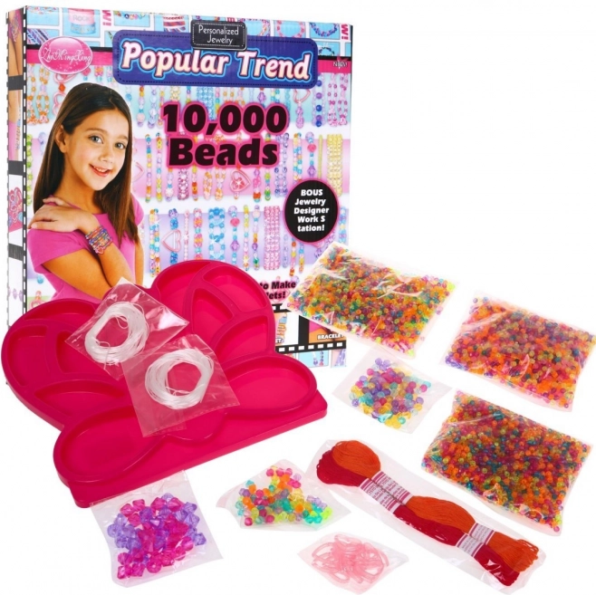 creatieve set voor het maken van sieraden voor kinderen 6+ met kralen en vlindervormige sorteertray, 10.000+ stukjes