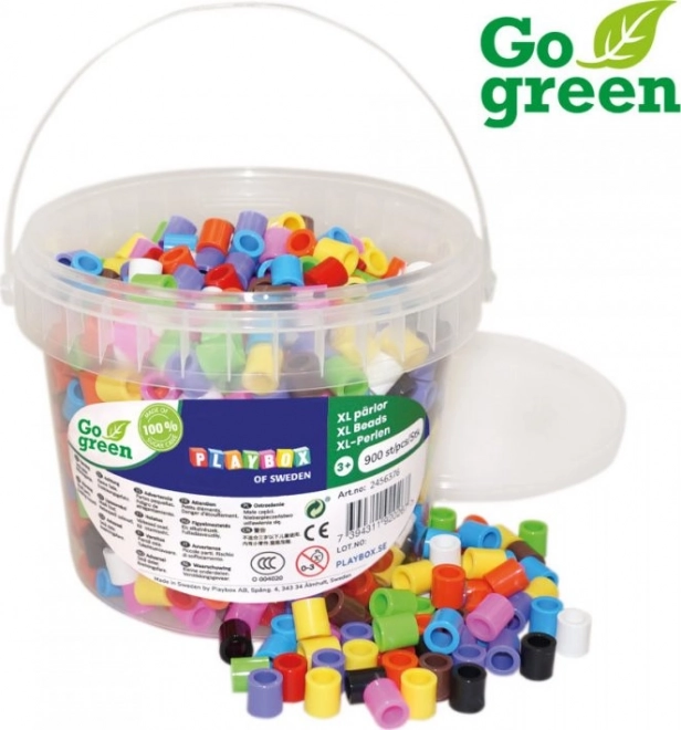 PLAYBOX Strijkkralen Go Green in emmer XL 900 stuks