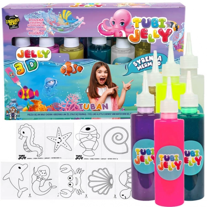 Tubi Jelly creatieve set zeemeermin 6 kleuren gelfiguren