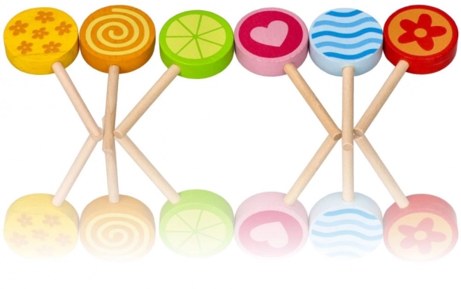 Kleurrijke houten speelgoedlolly's Goki