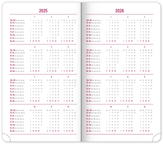Zakagenda Aprint Neo 2025, blauw, 9 × 15,5 cm
